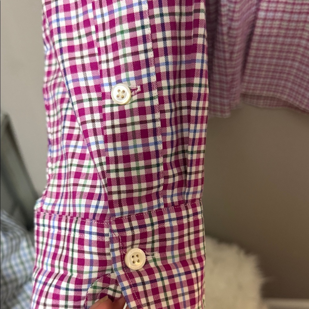 Polo by Ralph Lauren Slim Fit Men's Burgundy Checkered Shirt XL - Picture 5 of 7